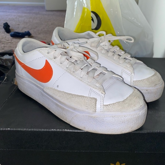 Low Platform Blazers “white orange” - Picture 1 of 4